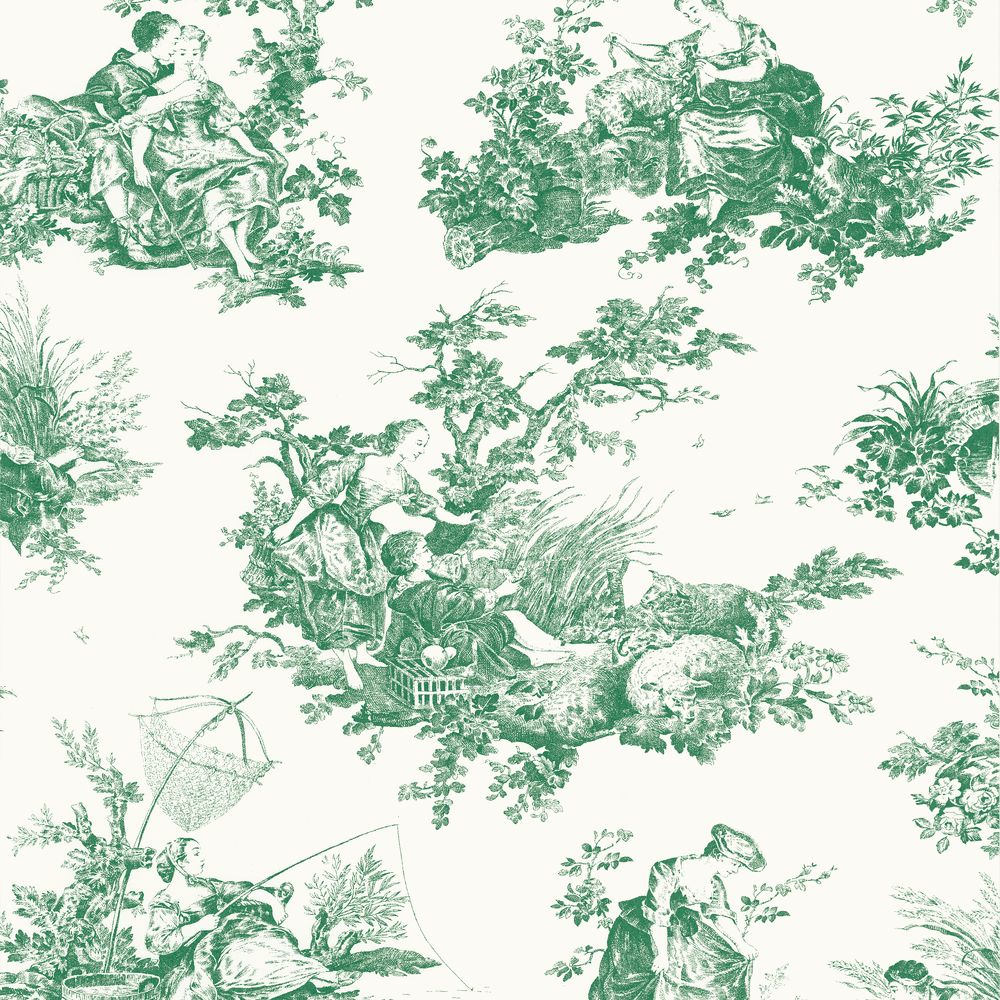 Tapetti Scene D'Été Vert Empire 0,53x10,05m