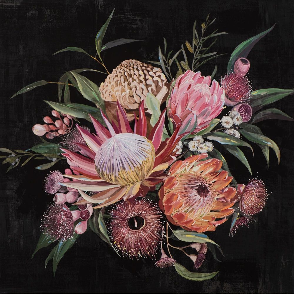 Sisustustaulu Flower bouquet on dark background