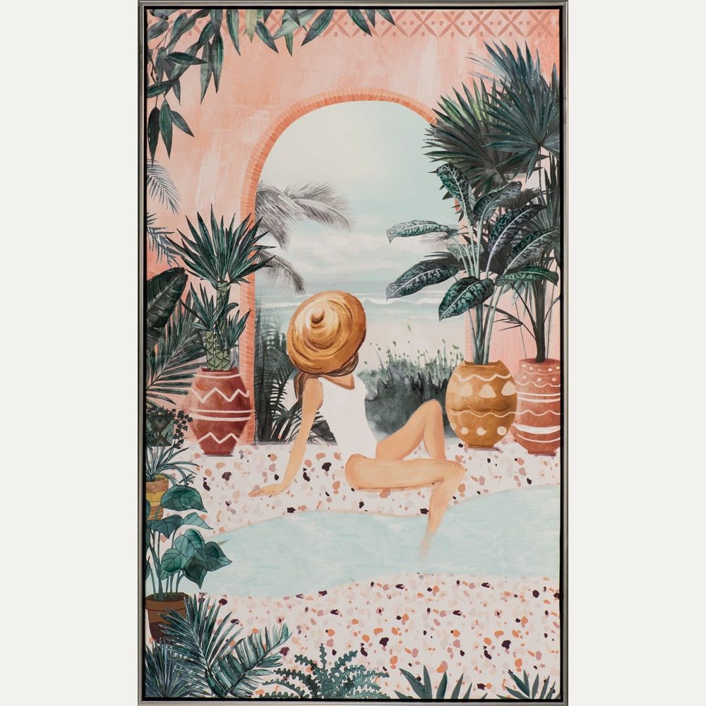 Sisustustaulu Mediterranean bathing mermaid in white