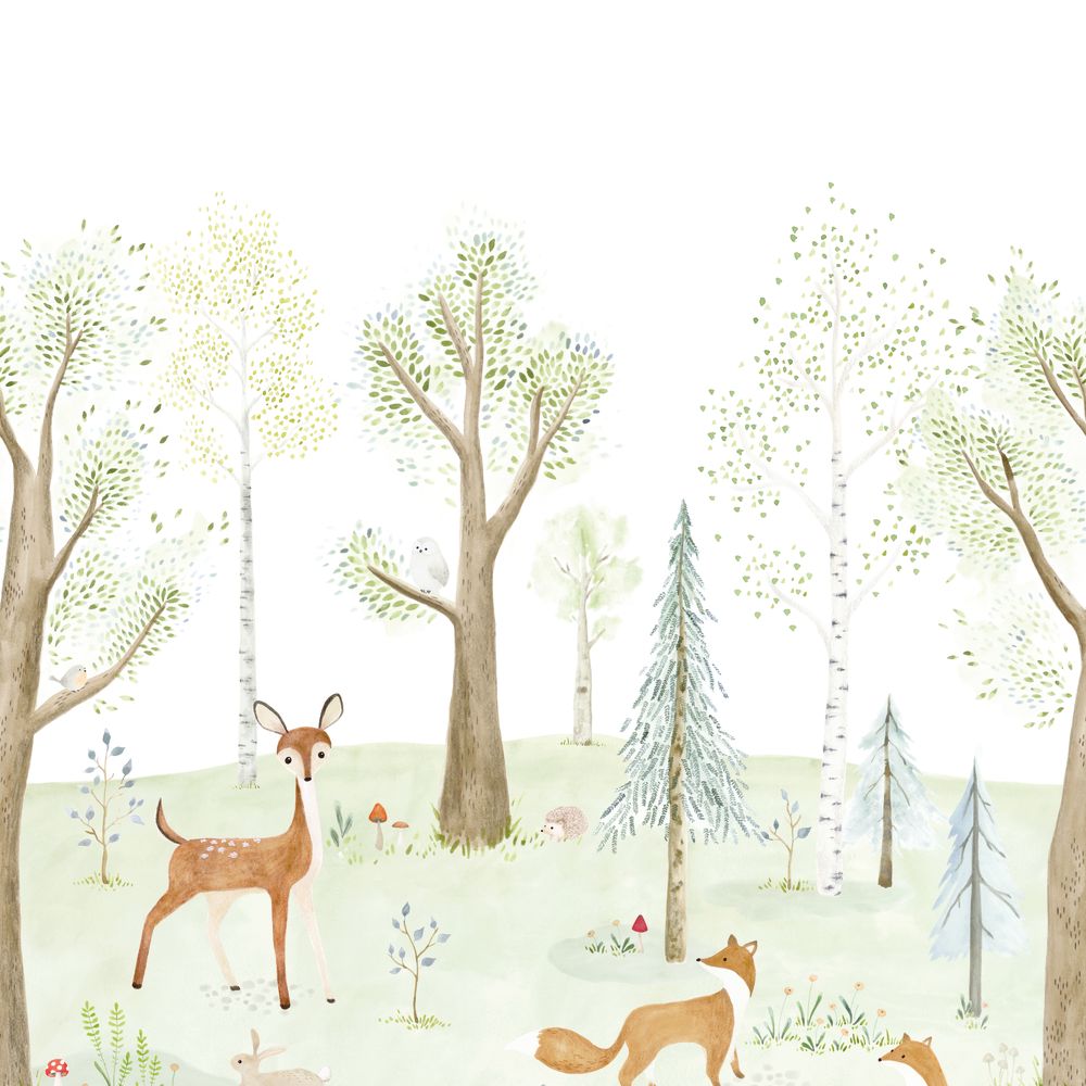 Tapetti The Enchanted Forest With Doe_M Vert Foret 200X280 cm