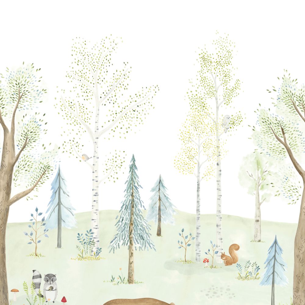 Tapetti The Enchanted Forest With Bear_L Vert Foret 200X310 cm