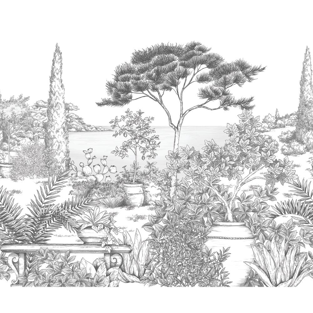 Tapetti A L'Ombre Des Pins_S Noir Fusain 300X250 cm