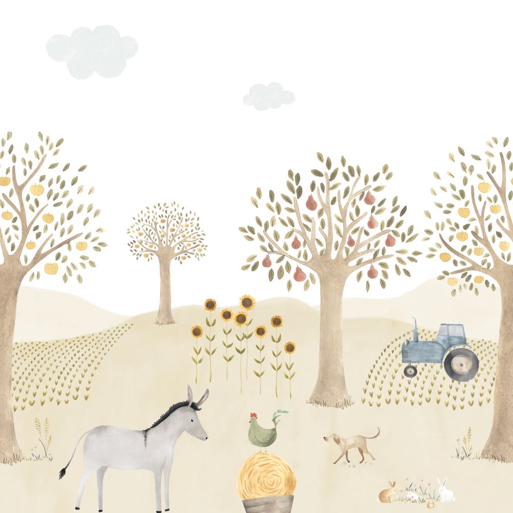 Tapetti The Farm Adventures With Donkey_L Naturel 200X310 cm