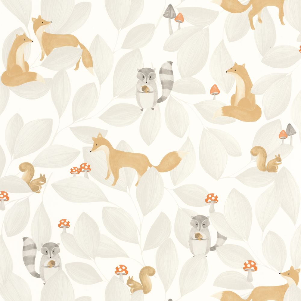 Tapetti Woodland Friends Gris Duvet 0,53x10,05m