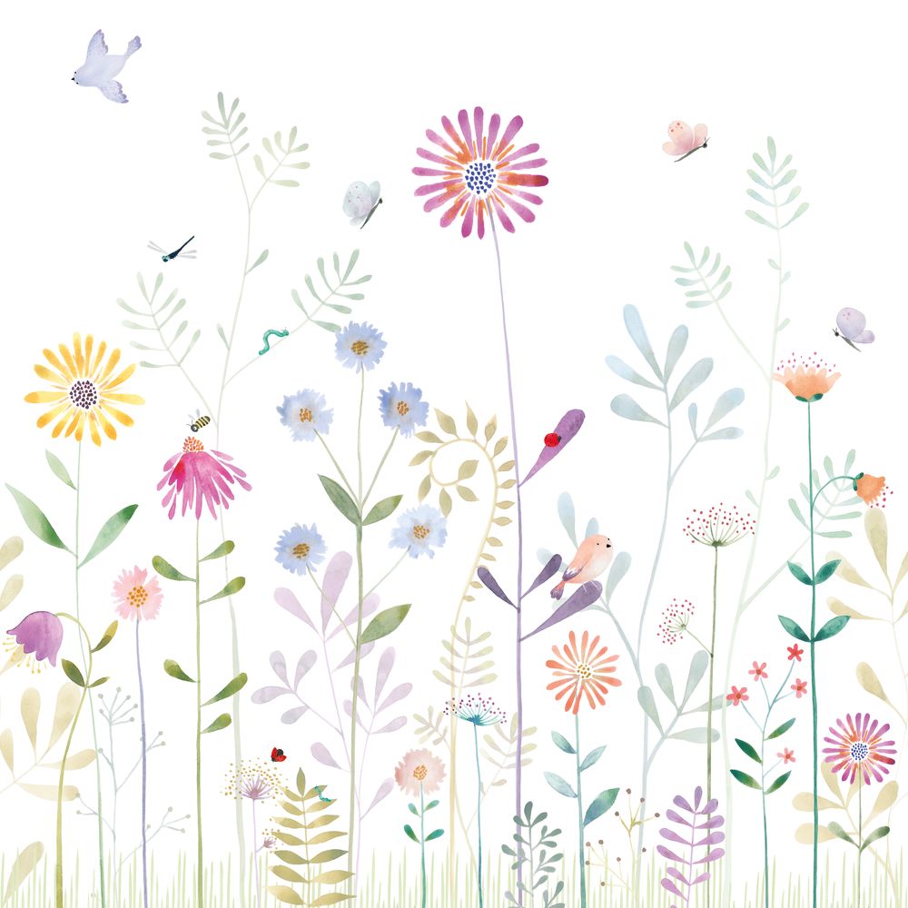 Tapetti The Garden Small World With Frog_L Bouquet 200X310 cm