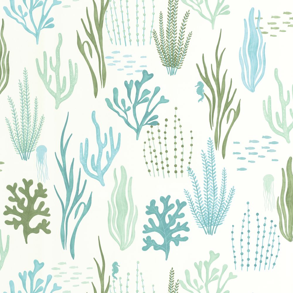Tapetti Les Fonds Marins Vert Bleu 0,53x10,05m