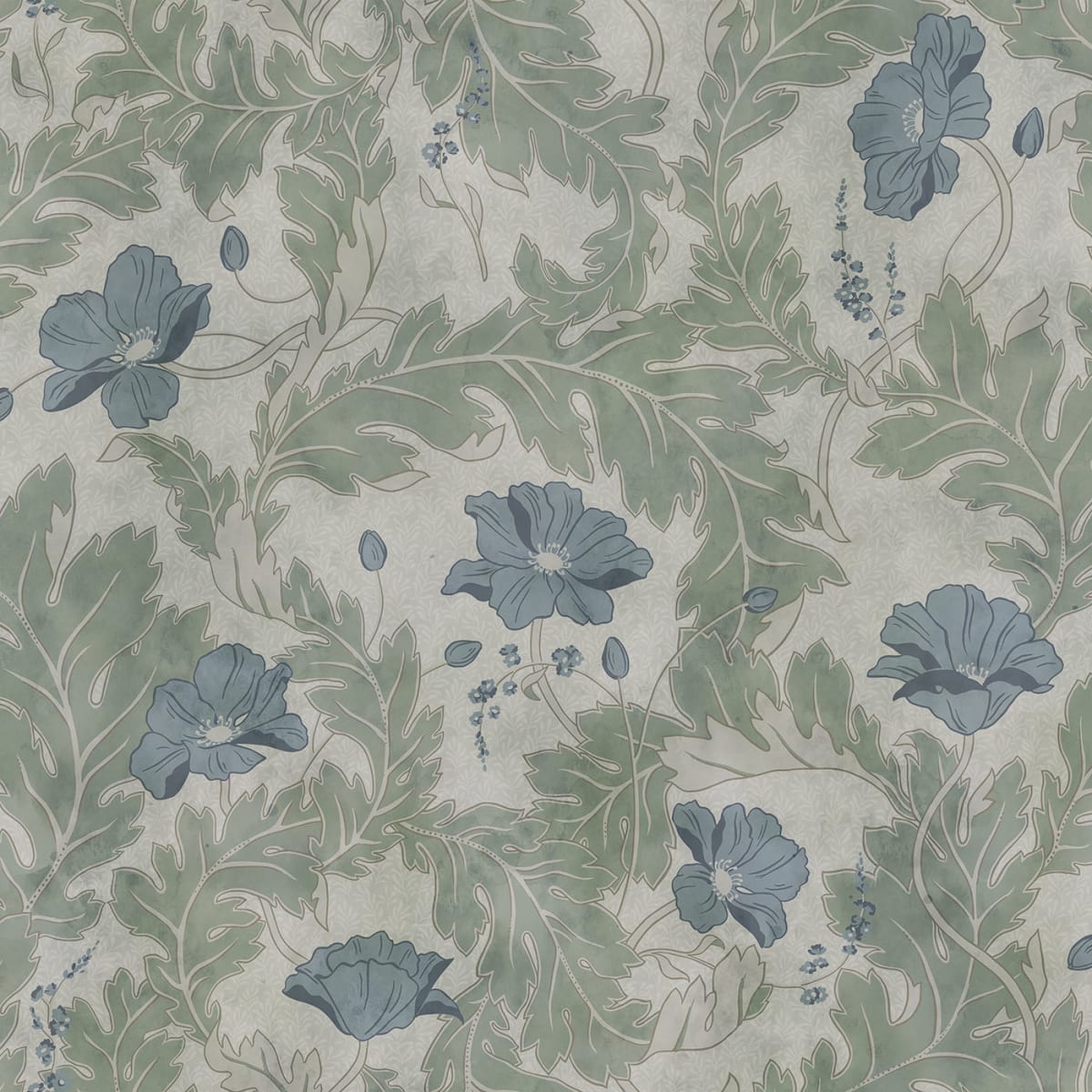 Tapetti Poppy, Garden Green