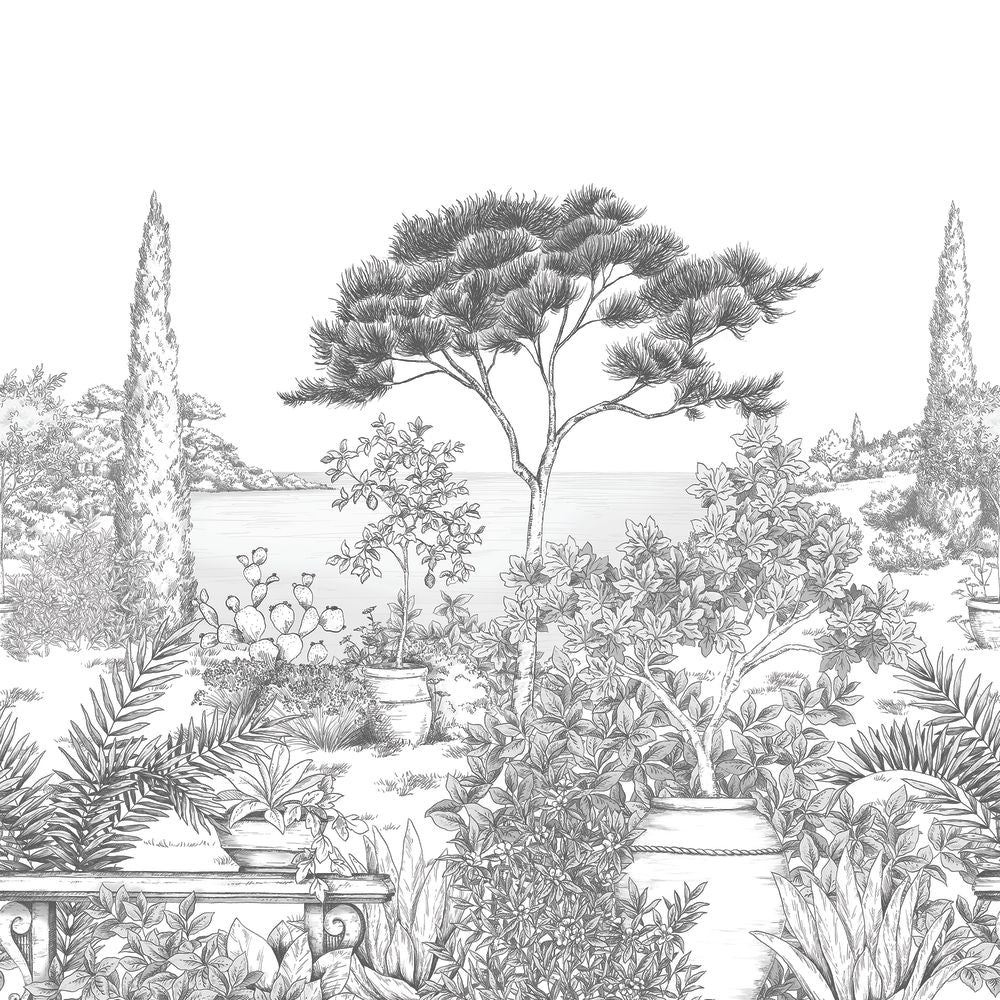 Tapetti A L'Ombre Des Pins_L Noir Fusain 300X310 cm