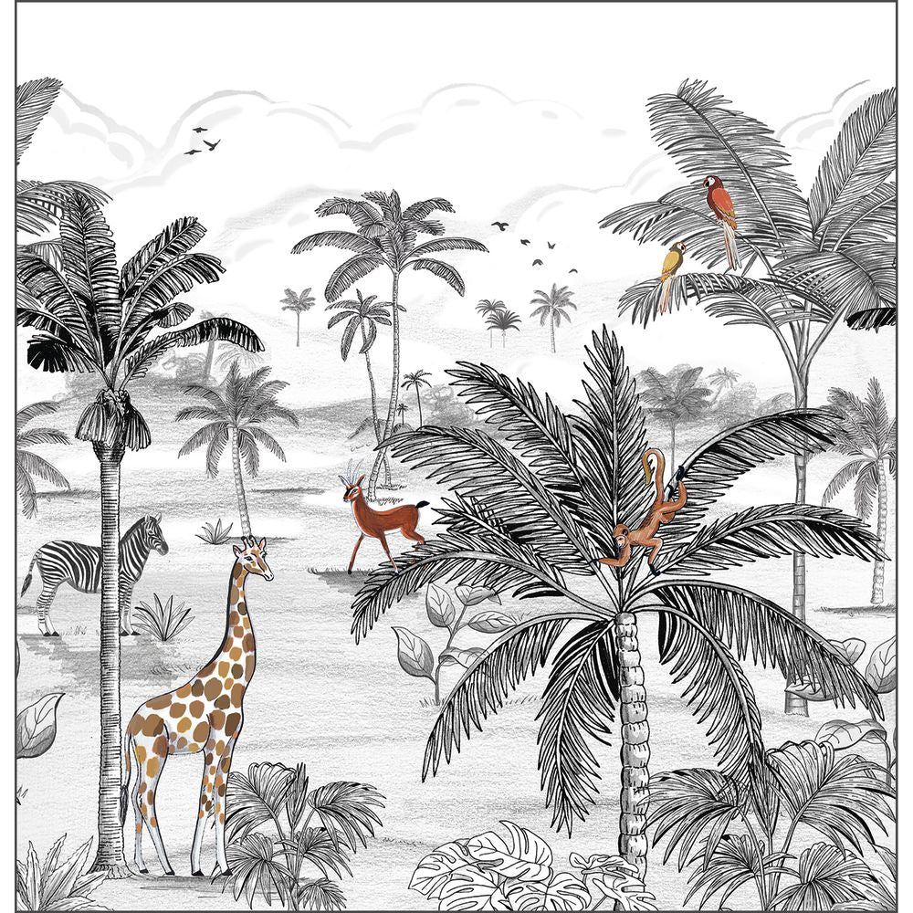 Tapetti Le Monde De La Jungle Noir L 300X310 cm