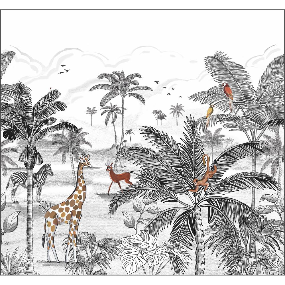 Tapetti Le Monde De La Jungle Noir M 300X280 cm