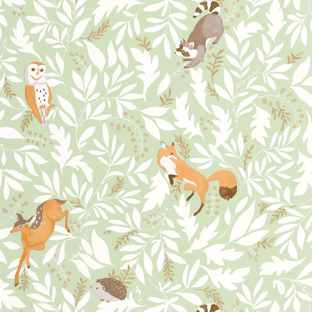Tapetti Balade En Foret Vert Amande 0,53x10,05m