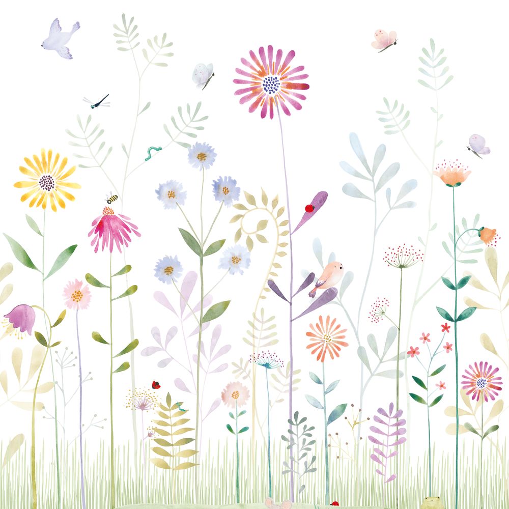 Tapetti The Garden Small World With Frog_S Bouquet 200X250 cm