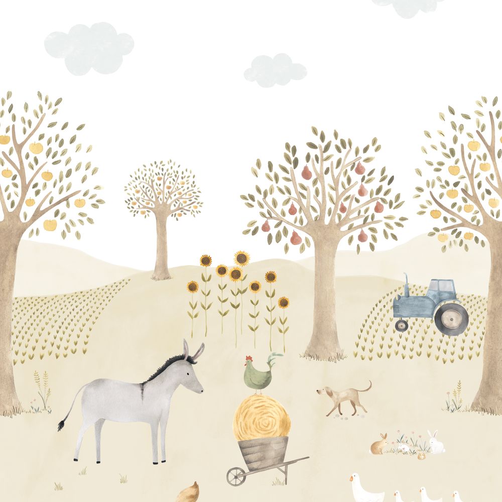 Tapetti The Farm Adventures With Donkey_S Naturel 200X250 cm
