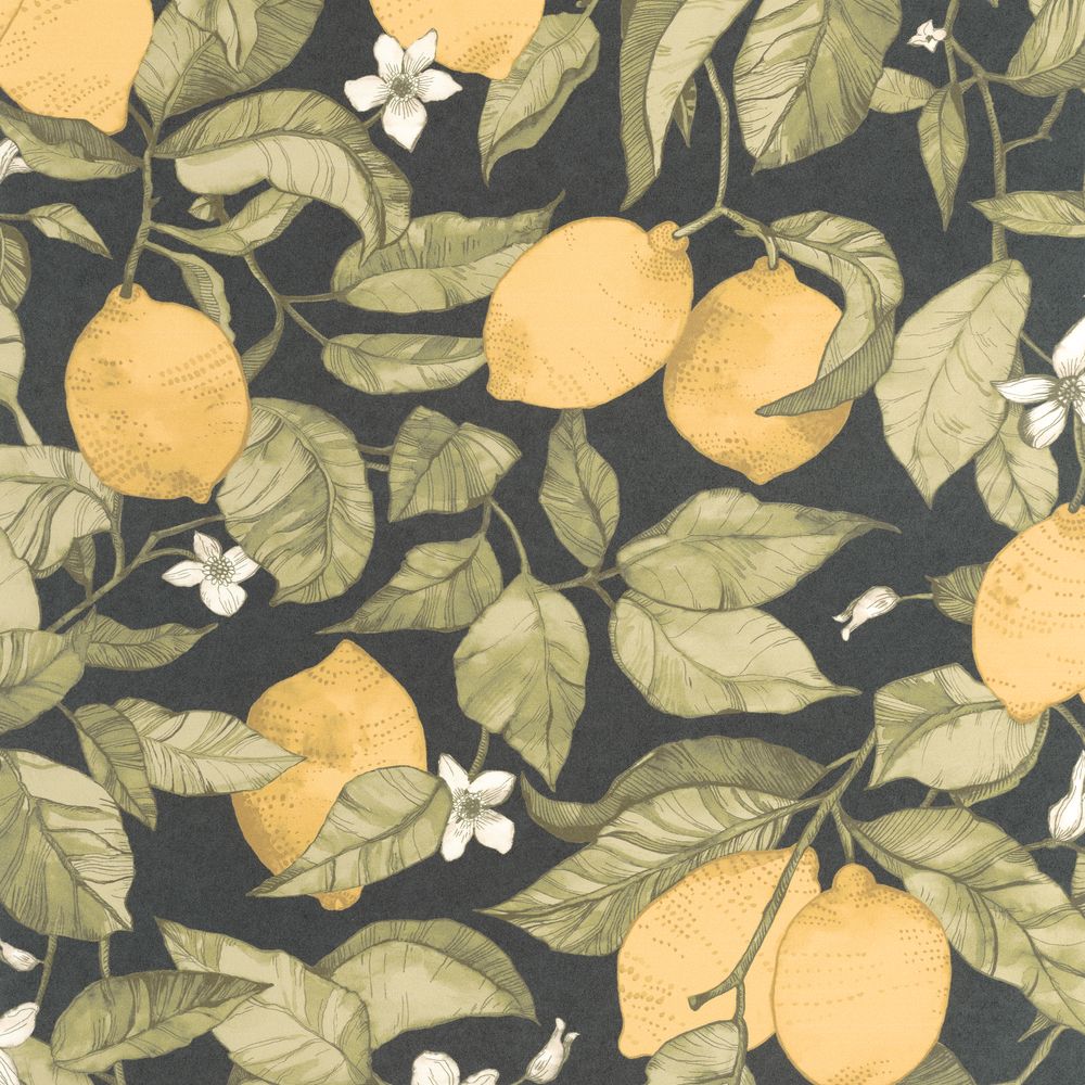 Tapetti Lemon Tree Jaune Citron Ardoise 0,53x10,05m
