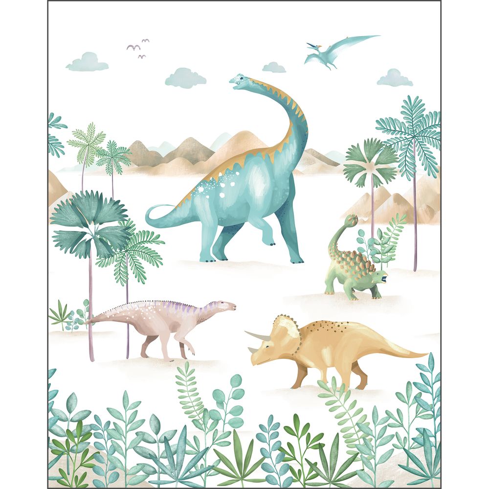 Tapetti Le Monde Des Dinosaures Vert L 250X310 cm