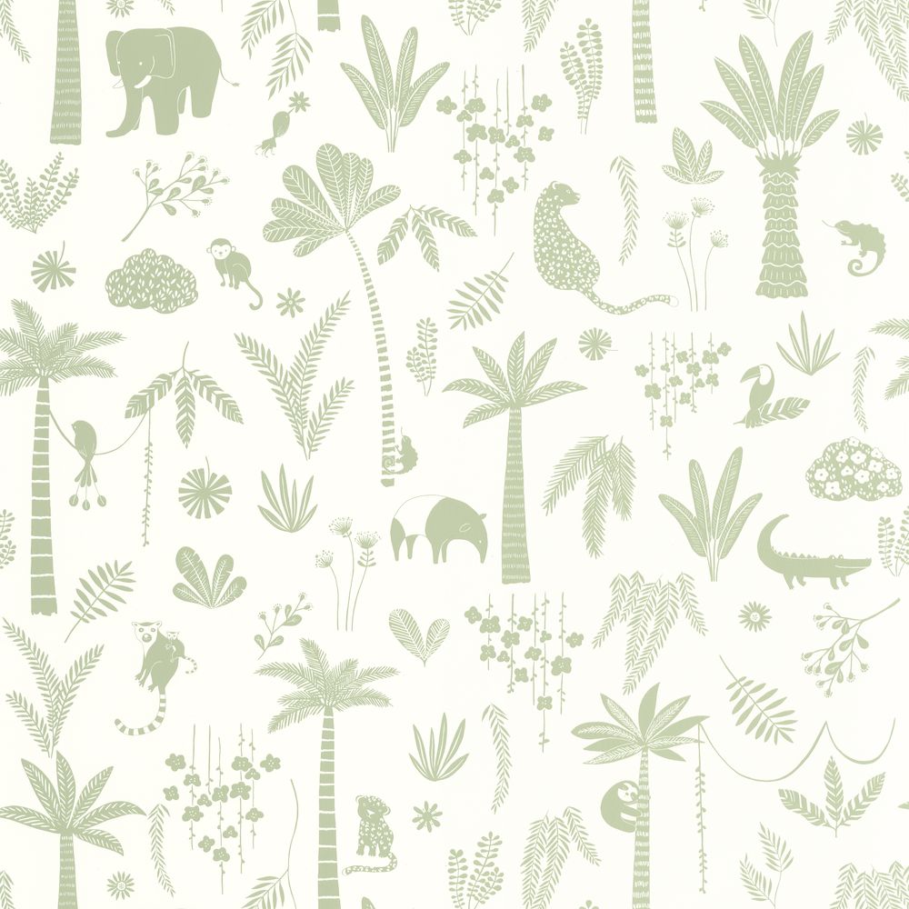 Tapetti Poetic Jungle Vert Feuille 0,53x10,05m