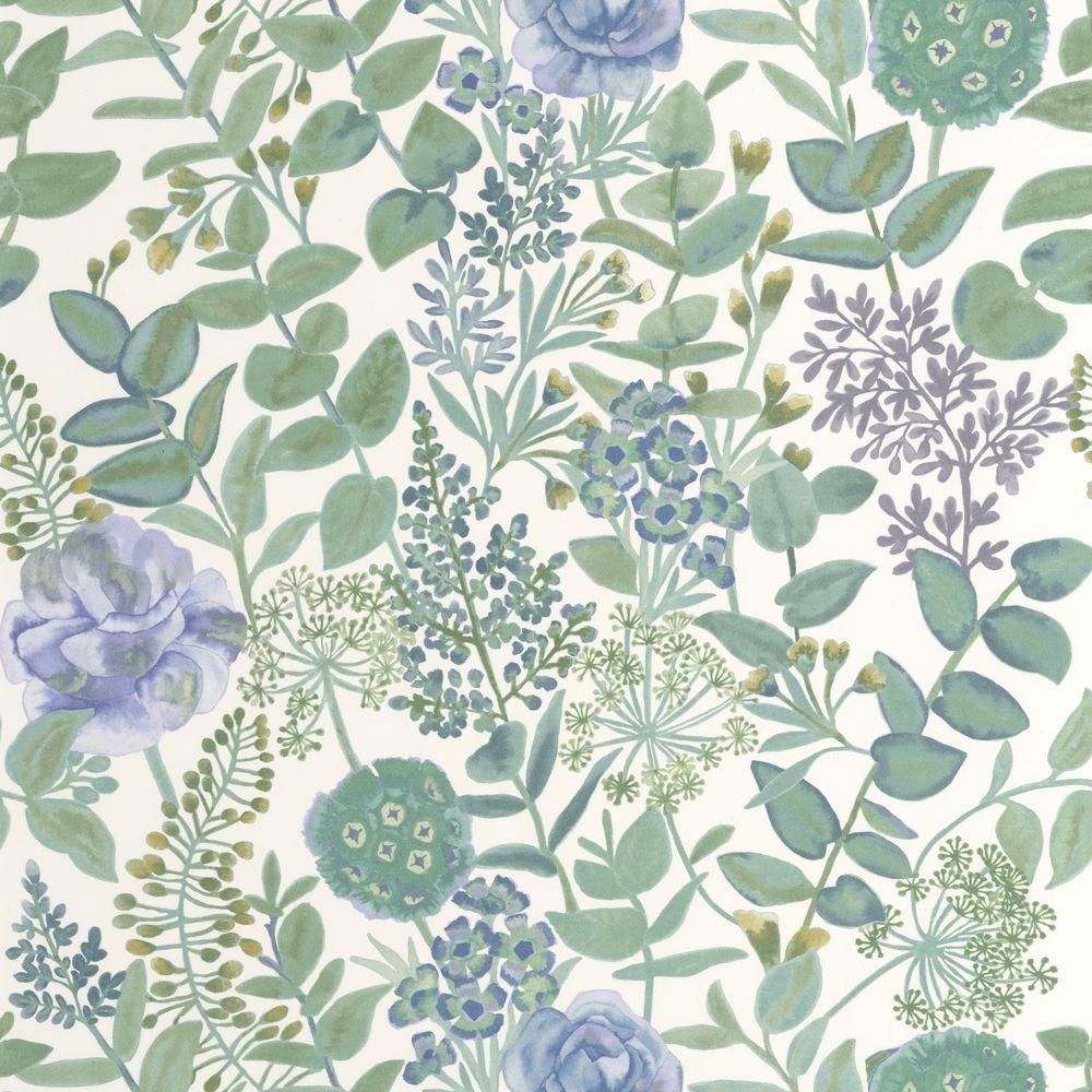 Tapetti Garden Flowers Bleu Vert 0,53x10,05m