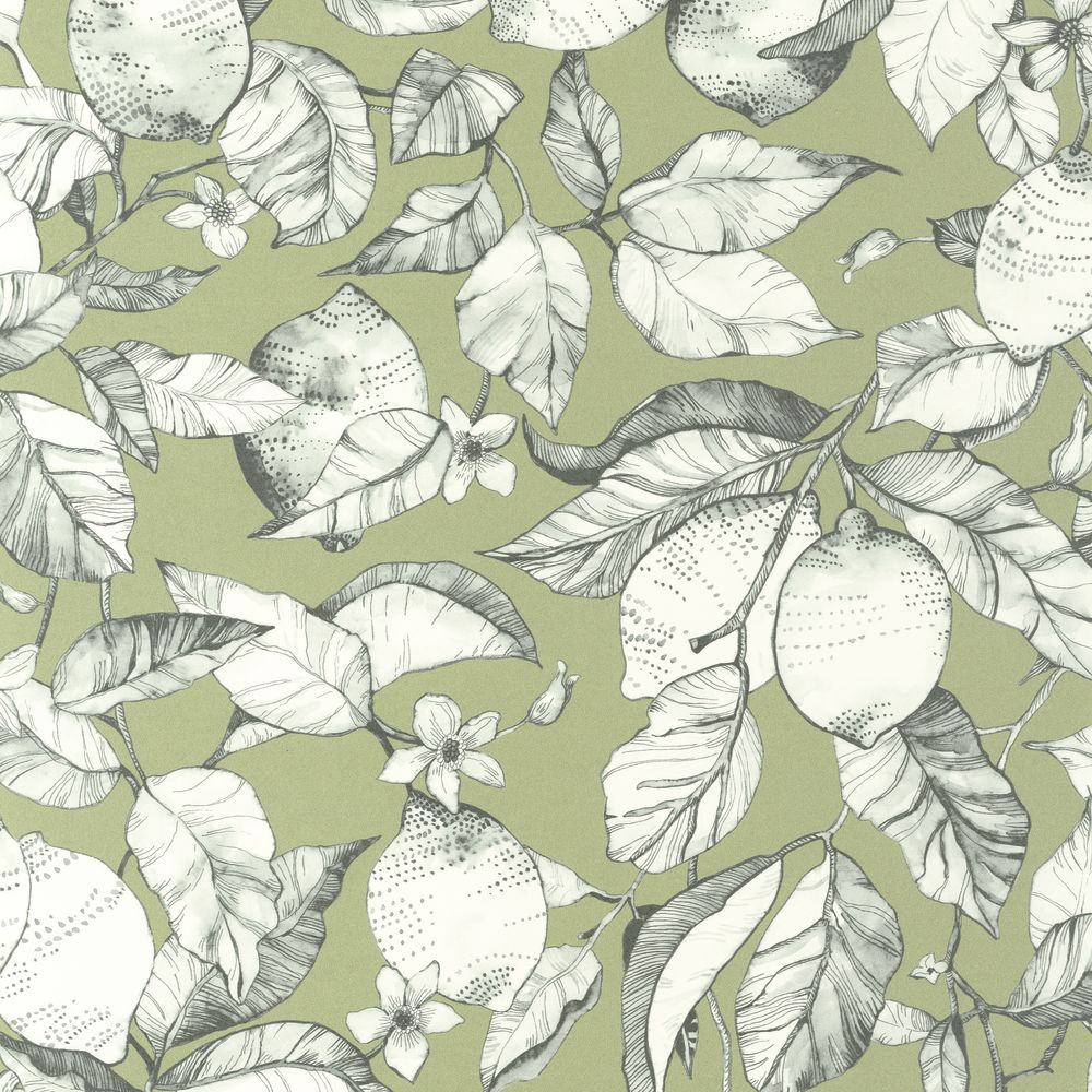 Tapetti Lemon Tree Argile Verte 0,53x10,05m