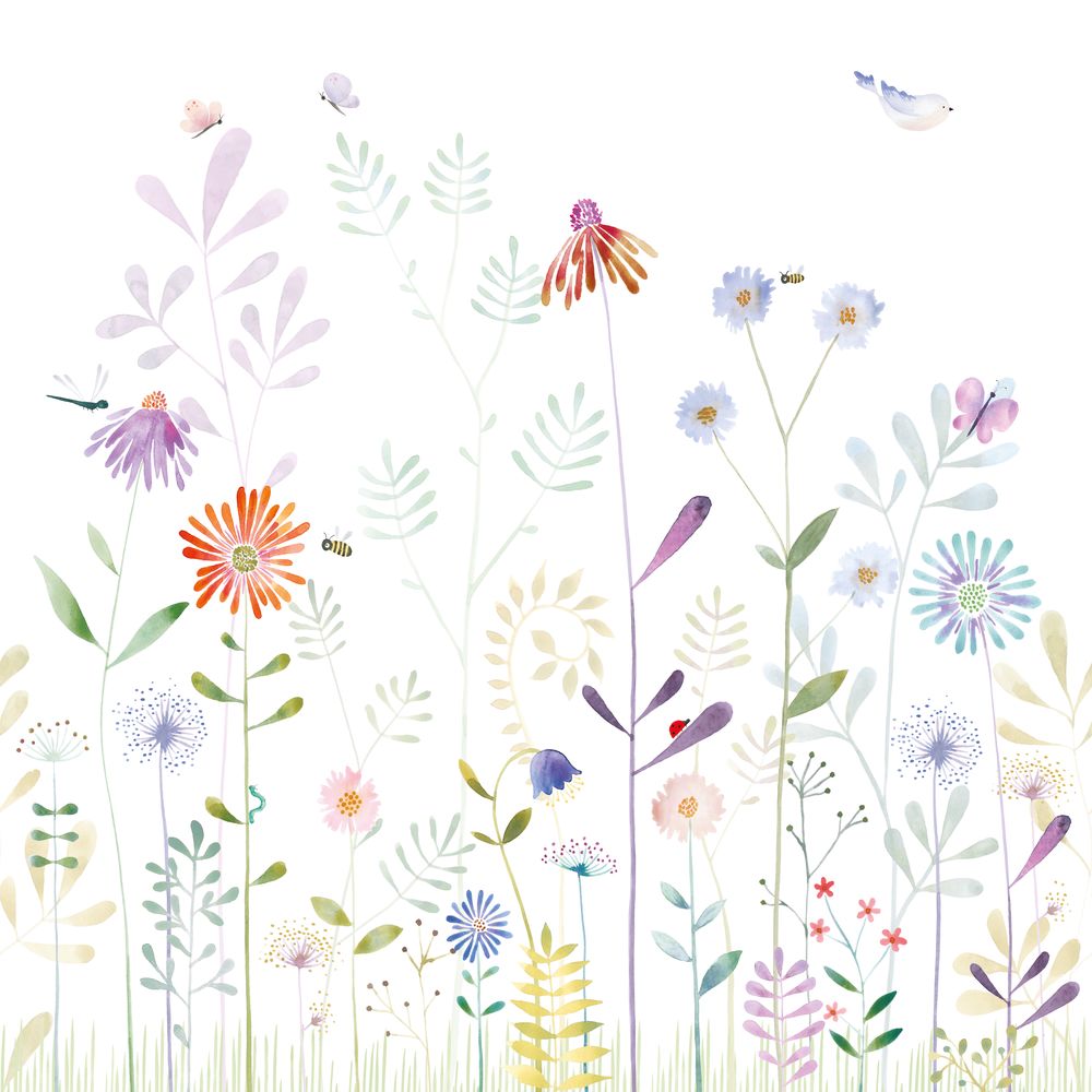 Tapetti The Garden Small World With Snail_M Bouquet 200X280 cm