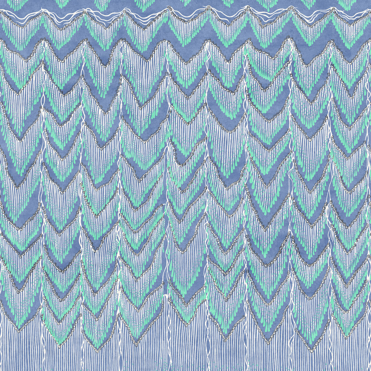 Tapetti Fringed Follies, Lagoon 200x280