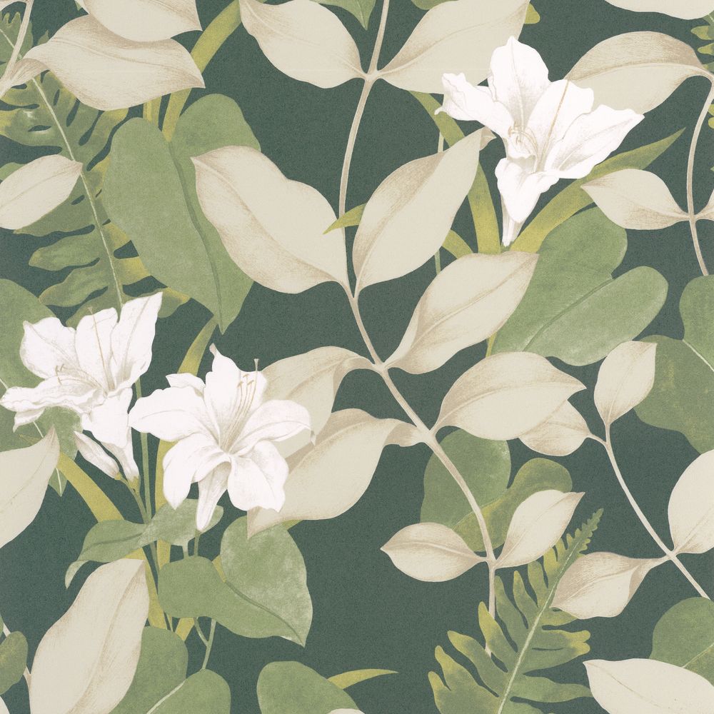 Tapetti Royal Lily Argile Verte 0,53x10,05m