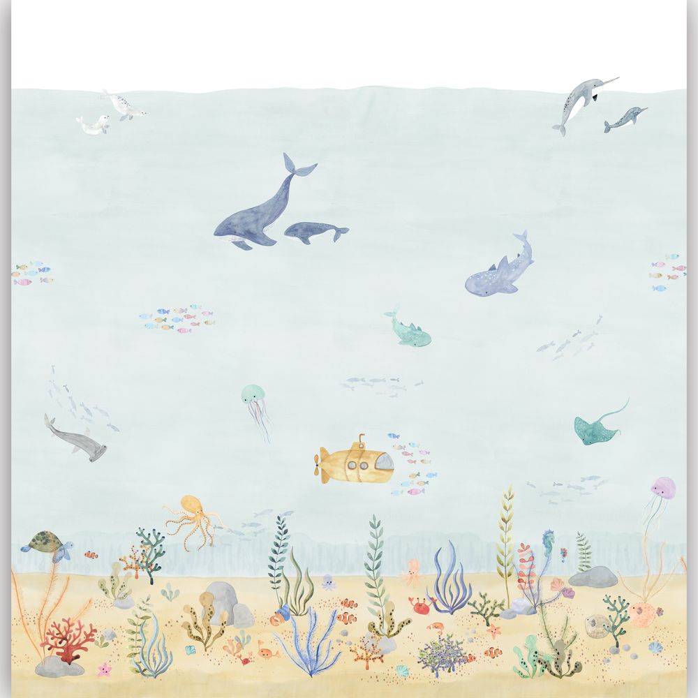 Tapetti Exploration Under The Sea Bleu L 300X310 cm