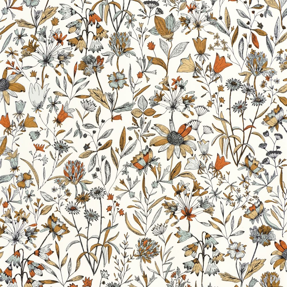 Tapetti Jardin De Giverny Blanc Orange 0,53x10m