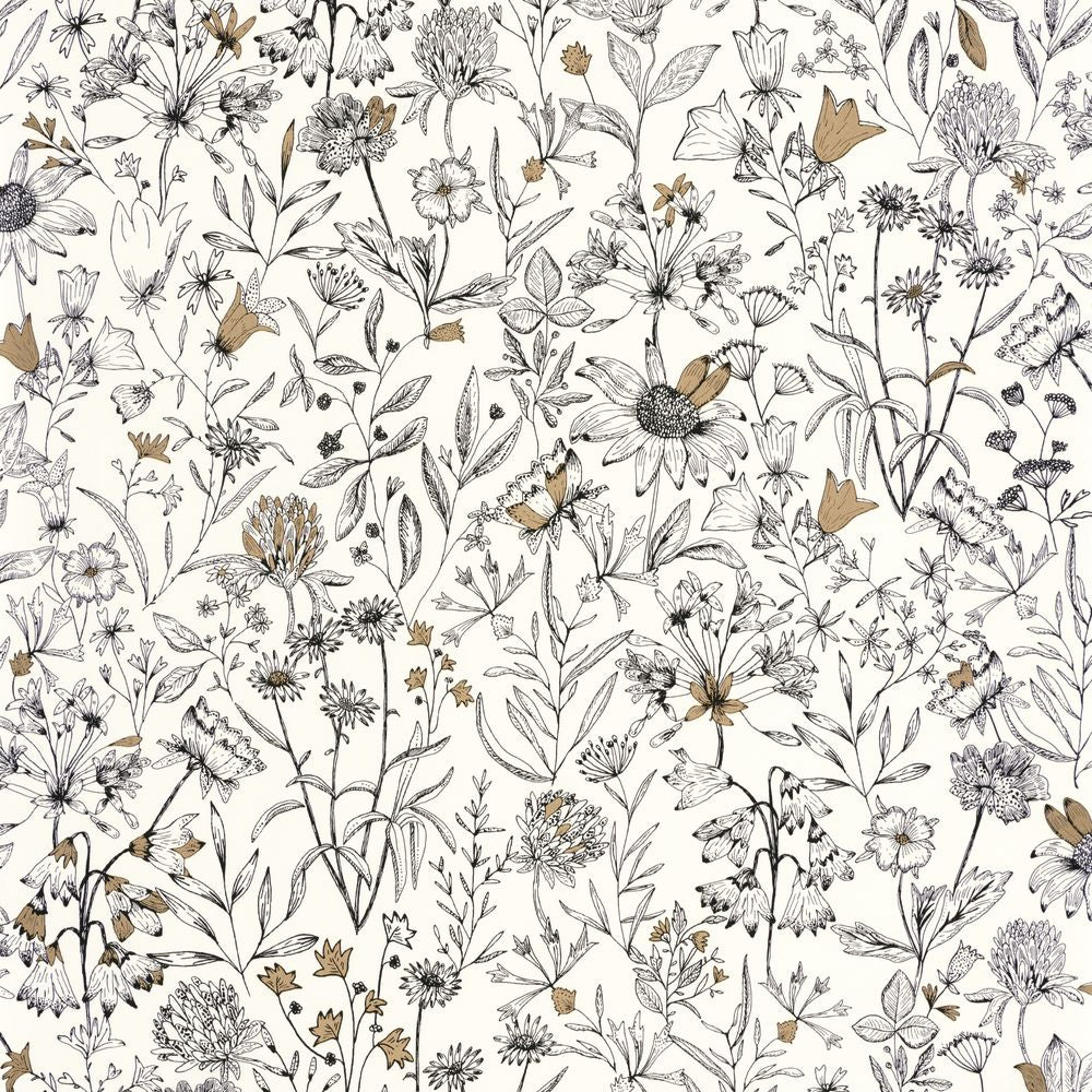 Tapetti Jardin De Giverny Blanc Or 0,53x10m