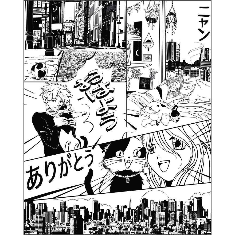 Tapetti Le Monde Du Manga Noir S 200X250 cm