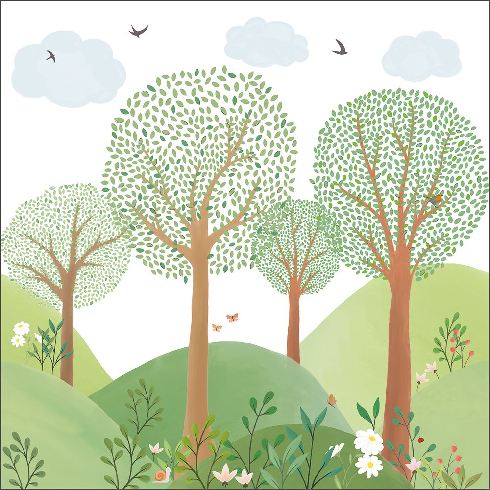 Tapetti Le Monde De La Foret Vert S 250X250 cm