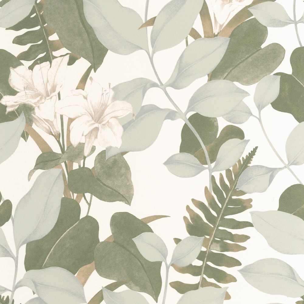 Tapetti Royal Lily Vert Cendre 0,53x10,05m