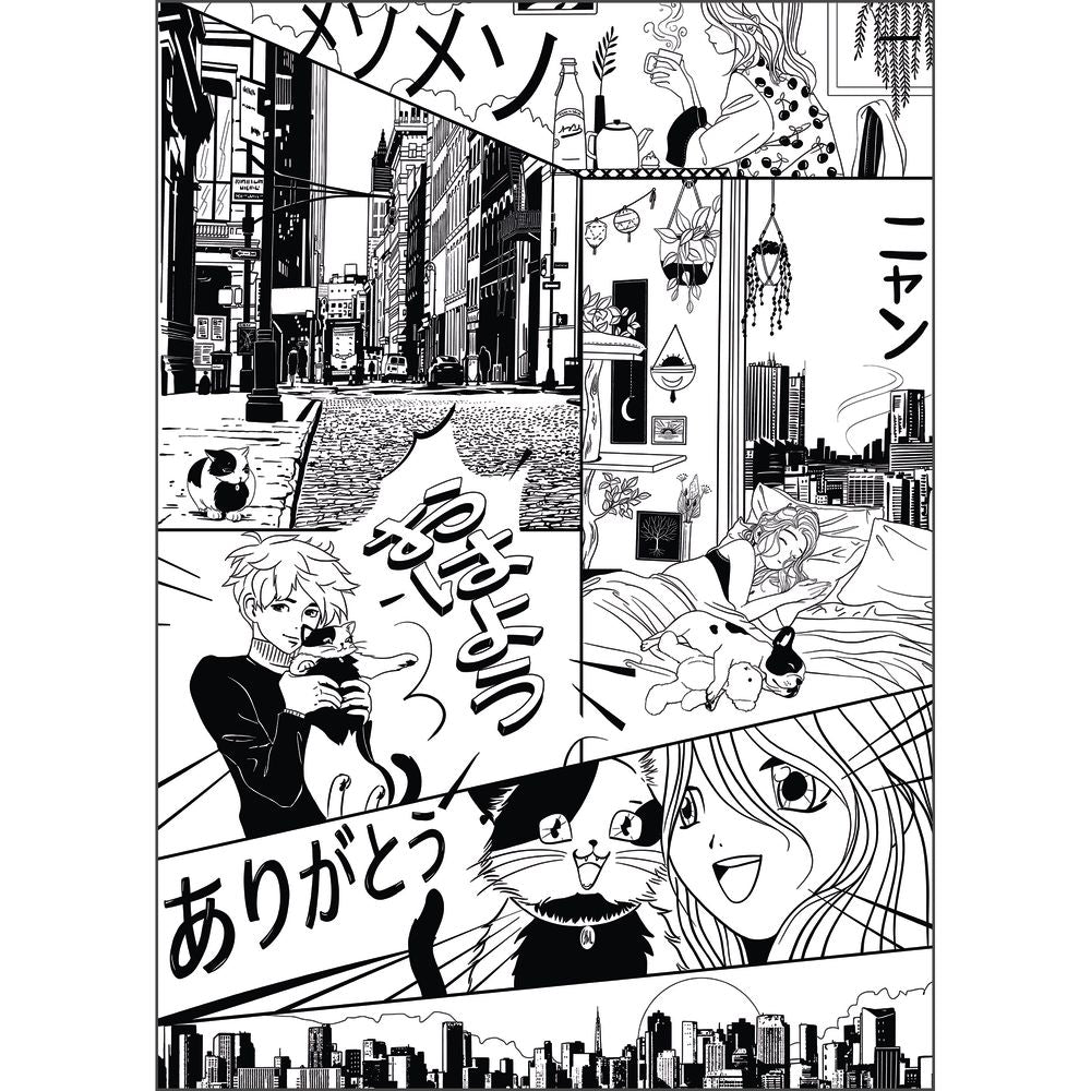 Tapetti Le Monde Du Manga Noir M 200X280 cm