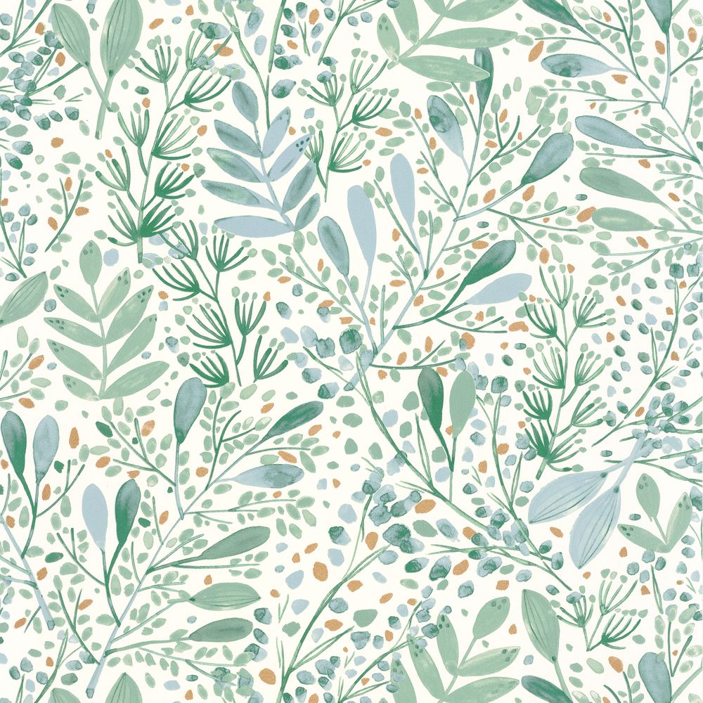 Tapetti Joy Vert Bleu Grise Or 0,53x10,05m