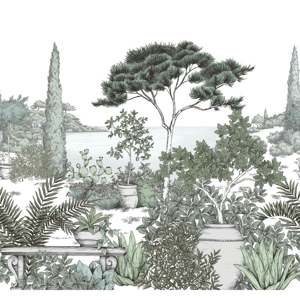 Tapetti A L'Ombre Des Pins_M Vert Eucalyptus 300X280 cm