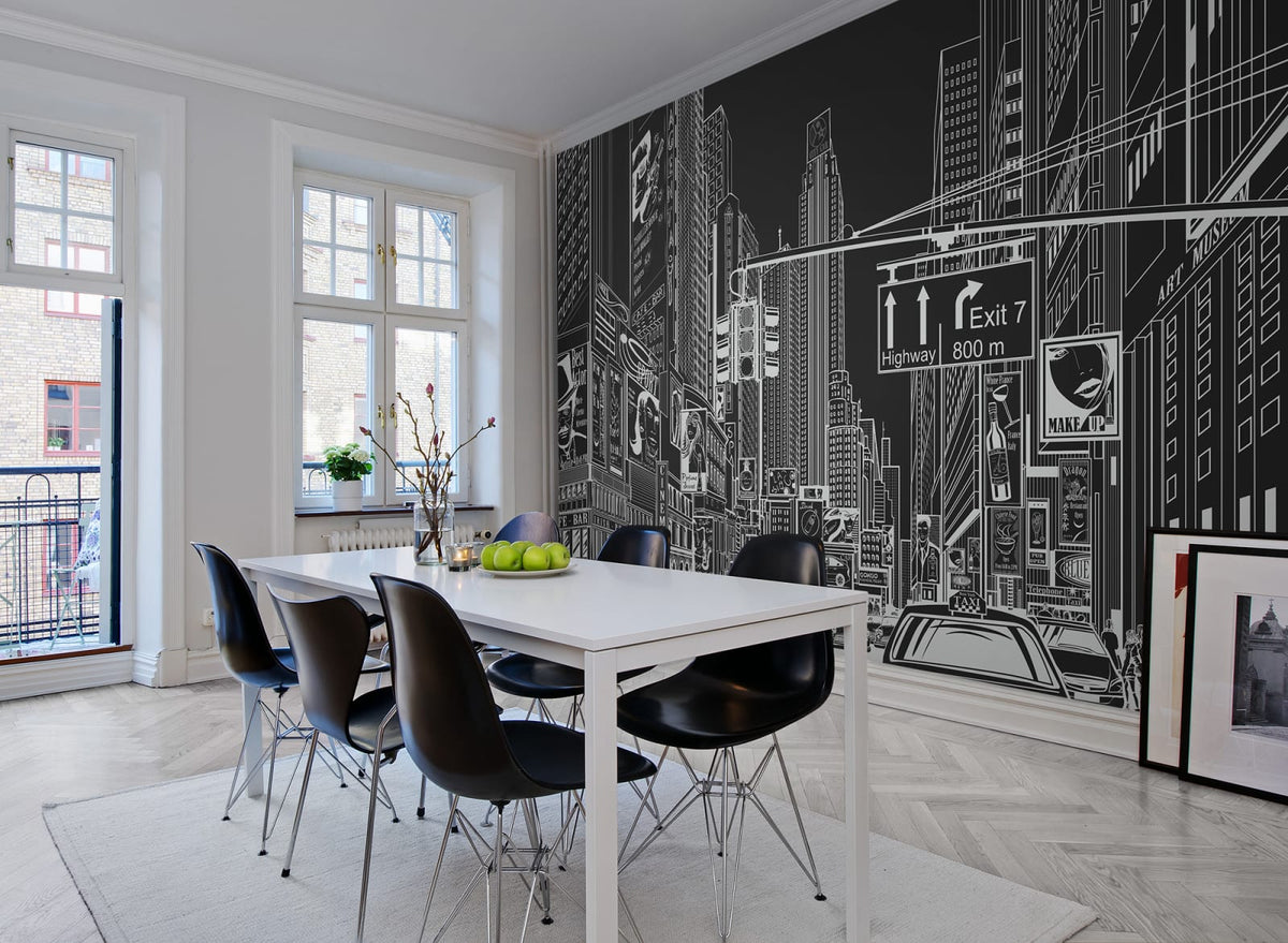 Tapetti Cartoon City, Black