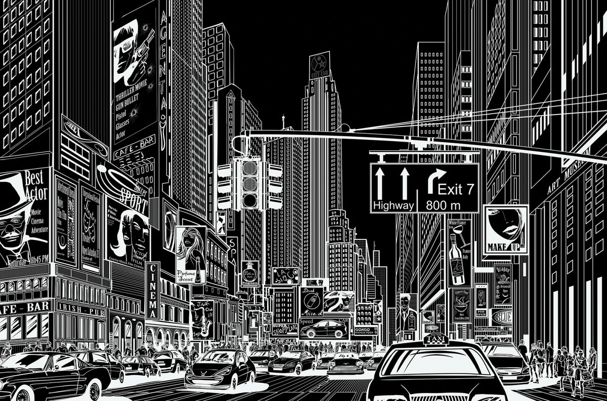 Tapetti Cartoon City, Black