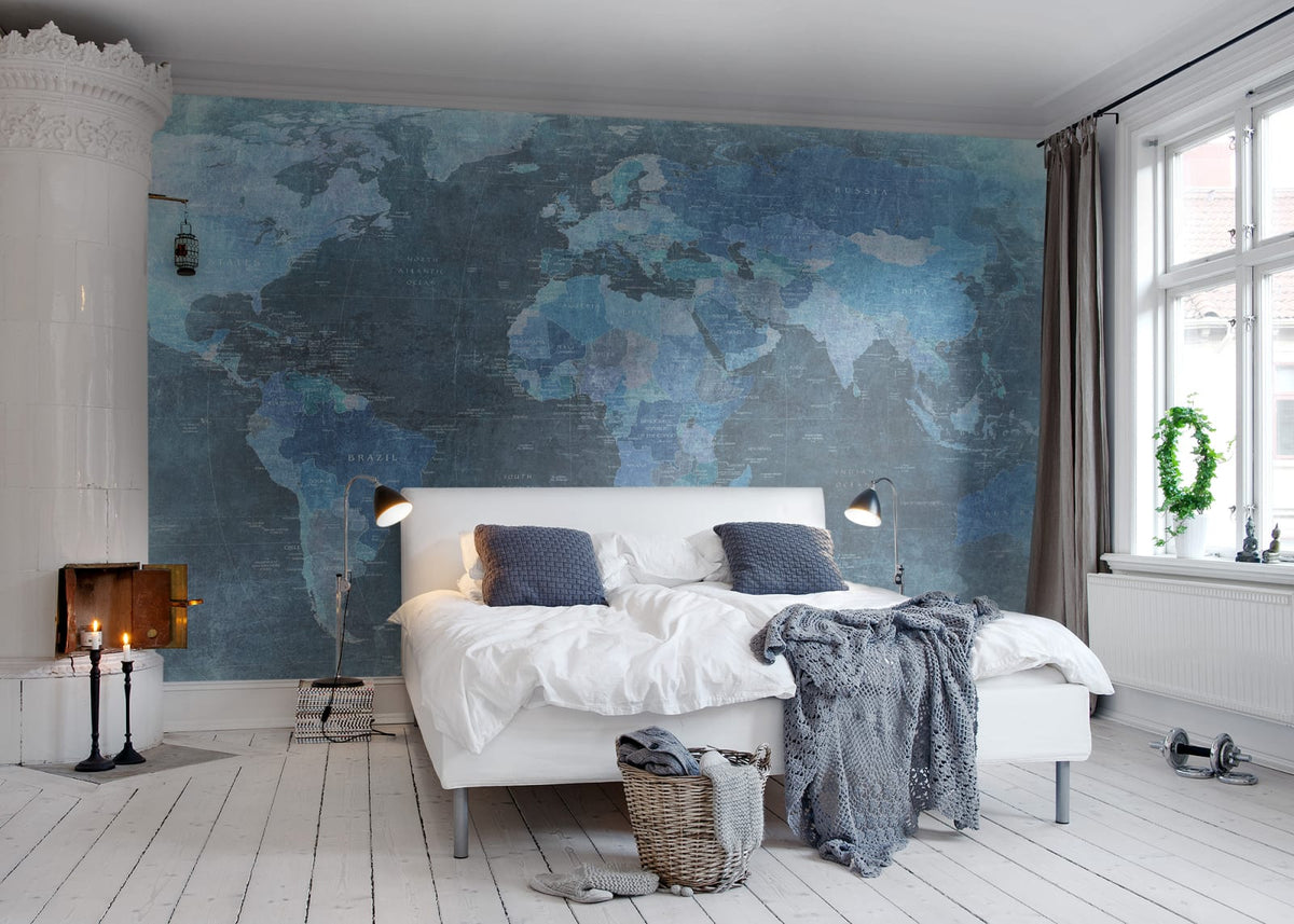 Tapetti World Map, Blue