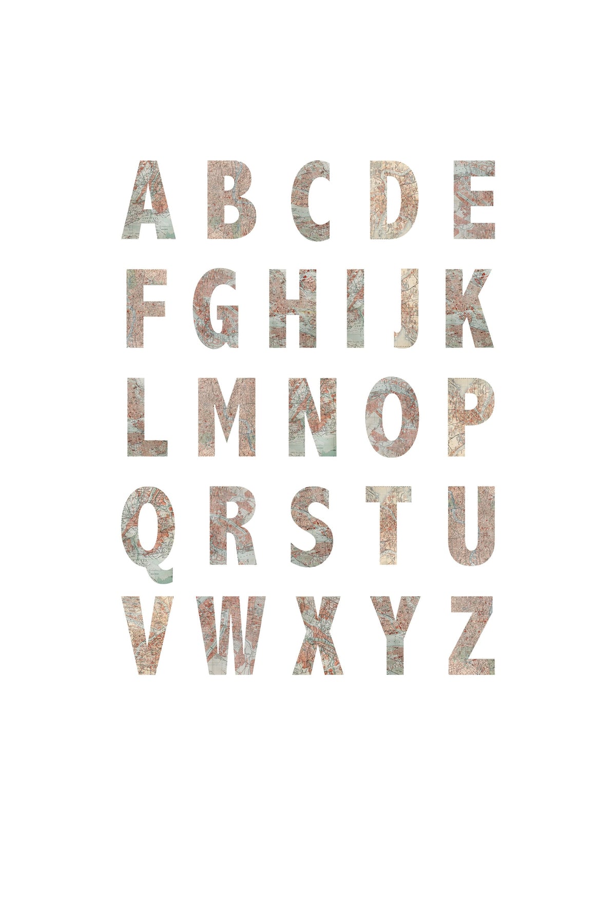 Tapetti Map Alphabet