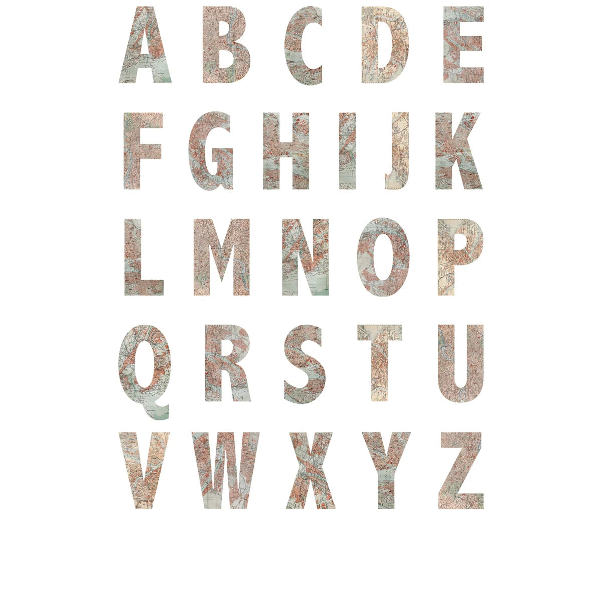 Tapetti Map Alphabet