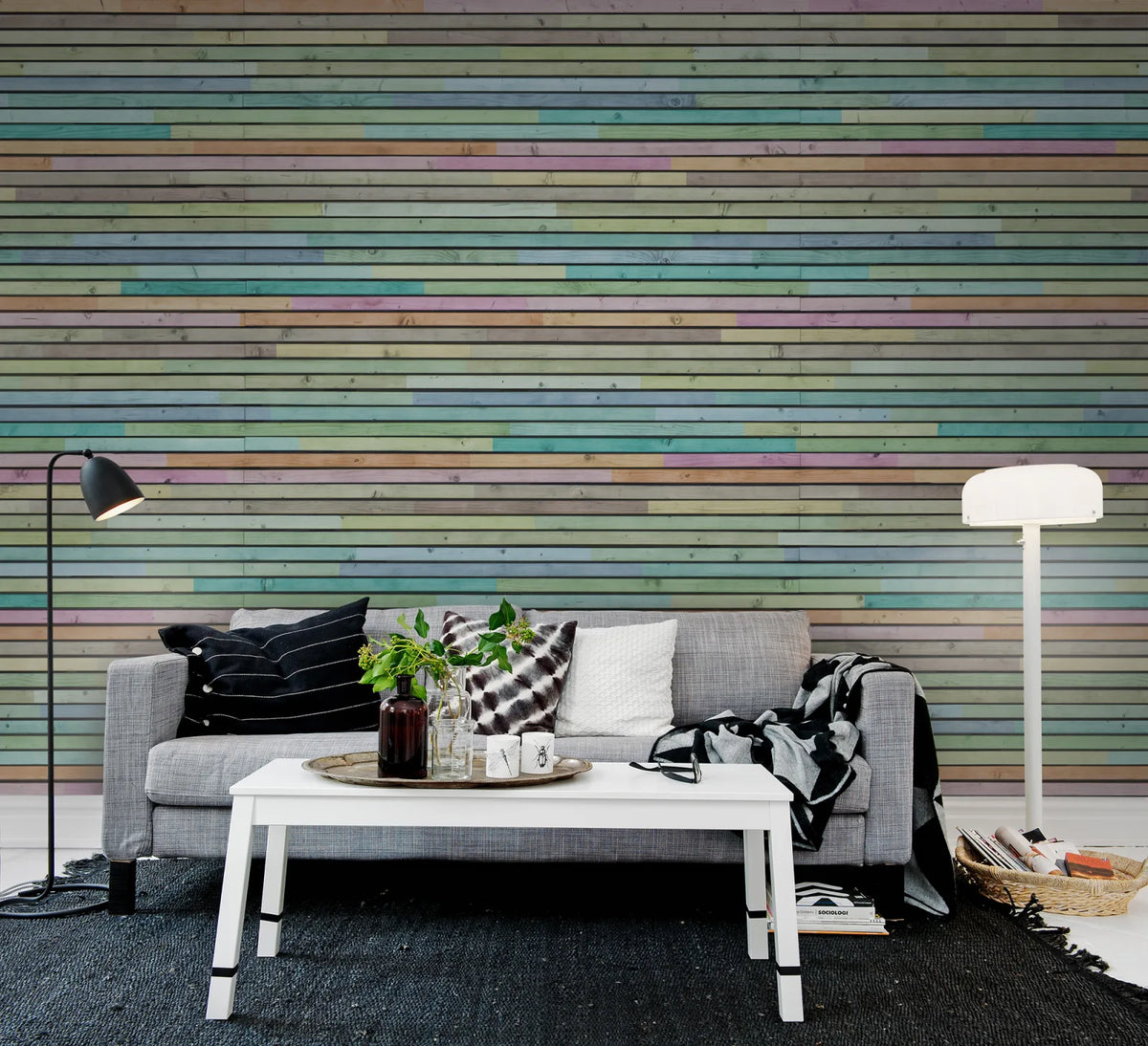 Tapetti Wooden Slats, Colourful