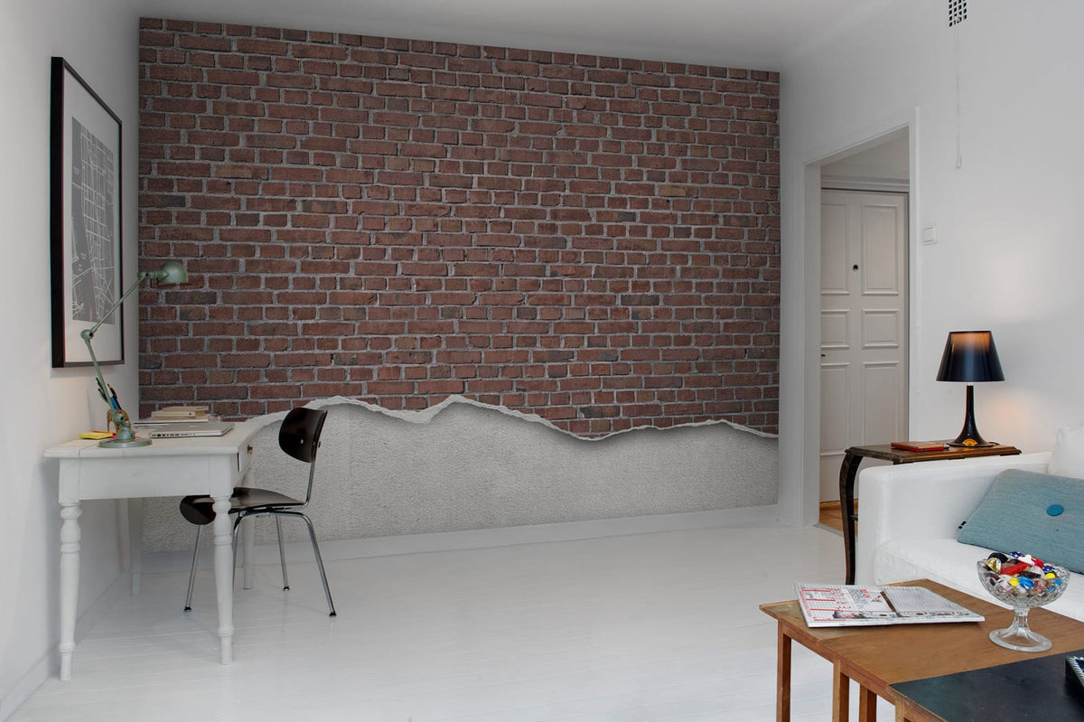 Tapetti Well-Worn Brick Wall, Red