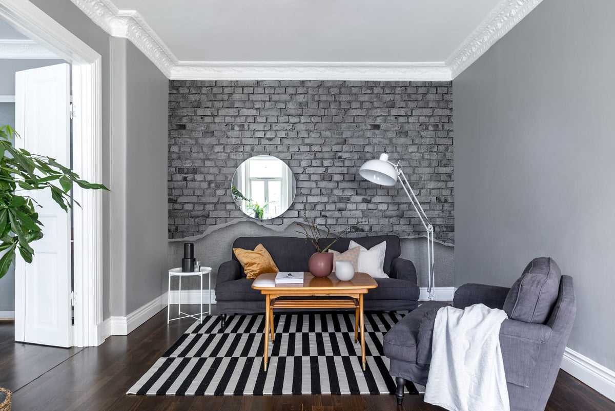 Tapetti Well-Worn Brick Wall, White