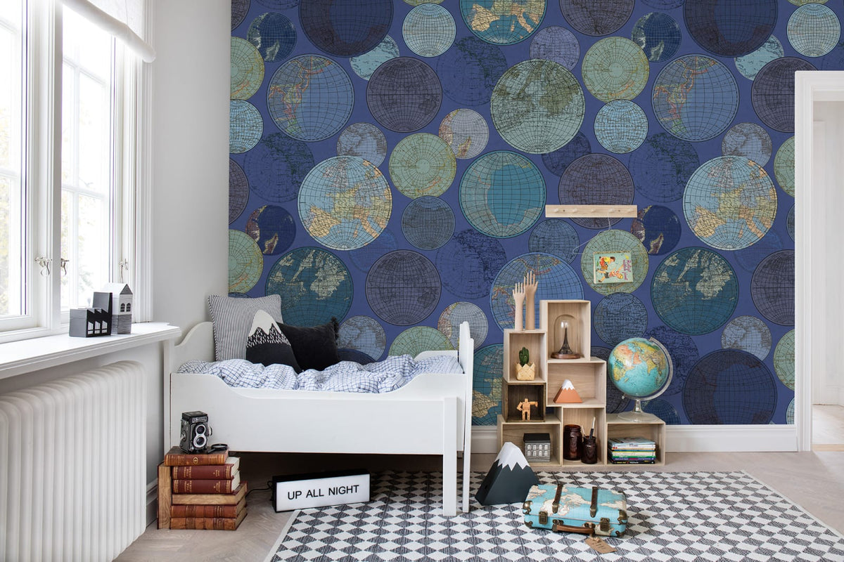 Tapetti Globes Gathering, Blue