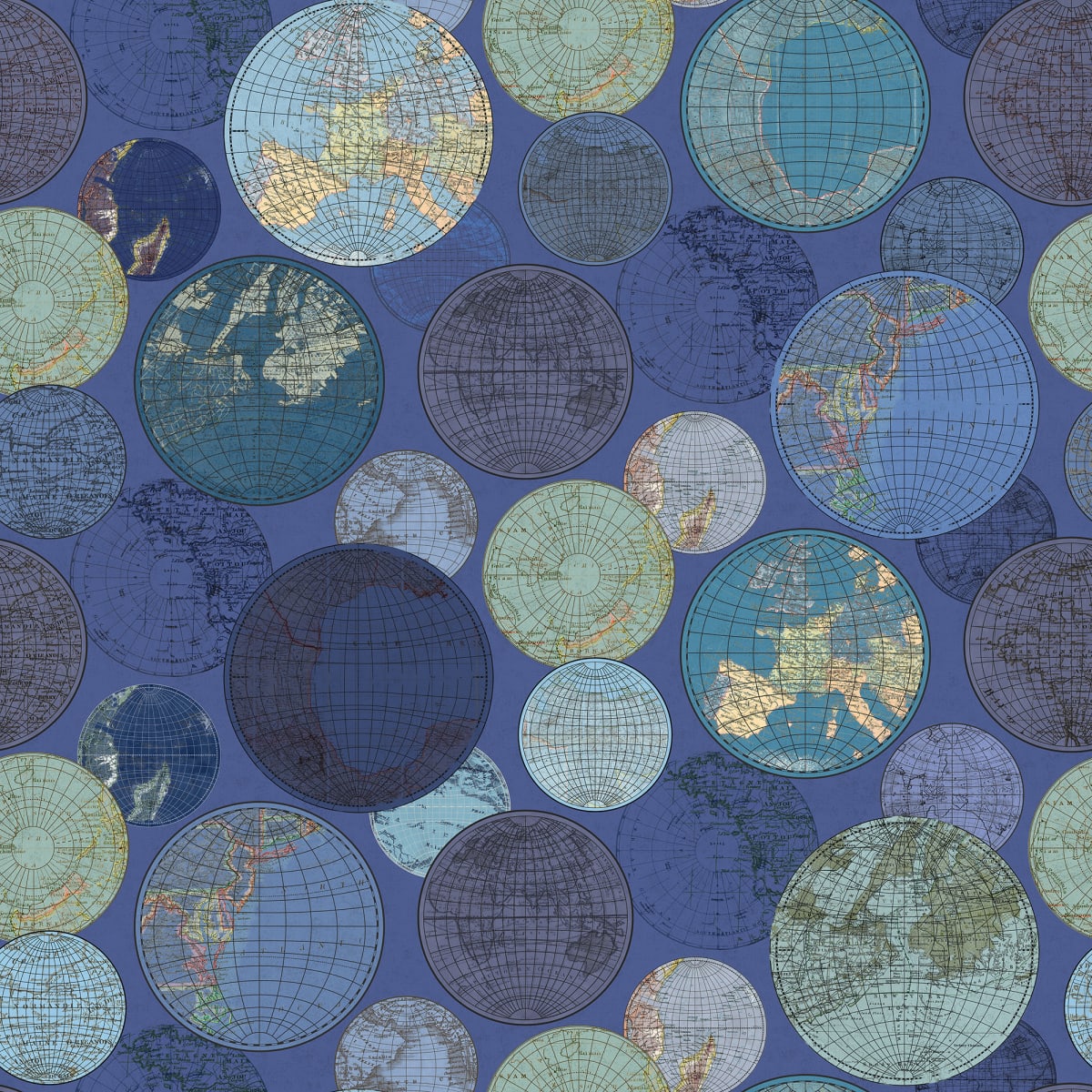 Tapetti Globes Gathering, Blue