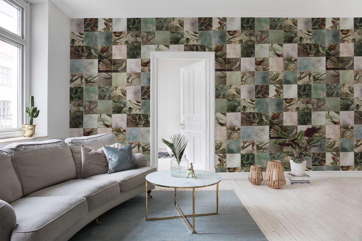 Tapetti Birds of Paradise, Tiles