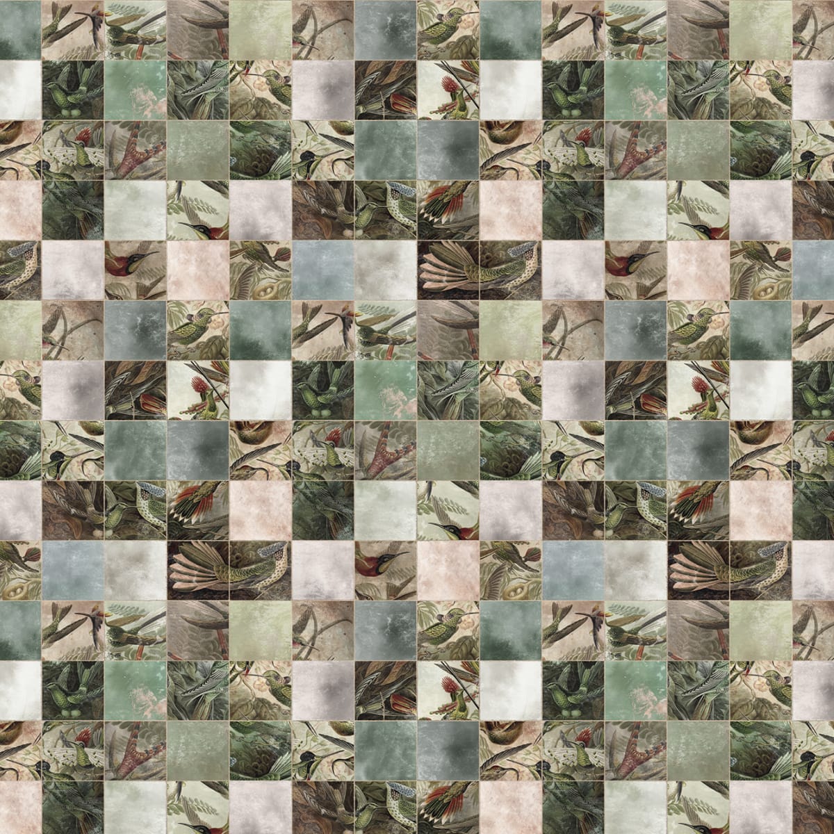Tapetti Birds of Paradise, Tiles