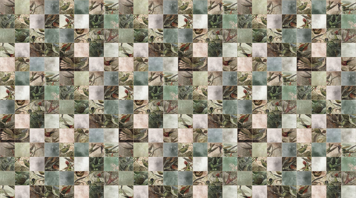 Tapetti Birds of Paradise, Tiles