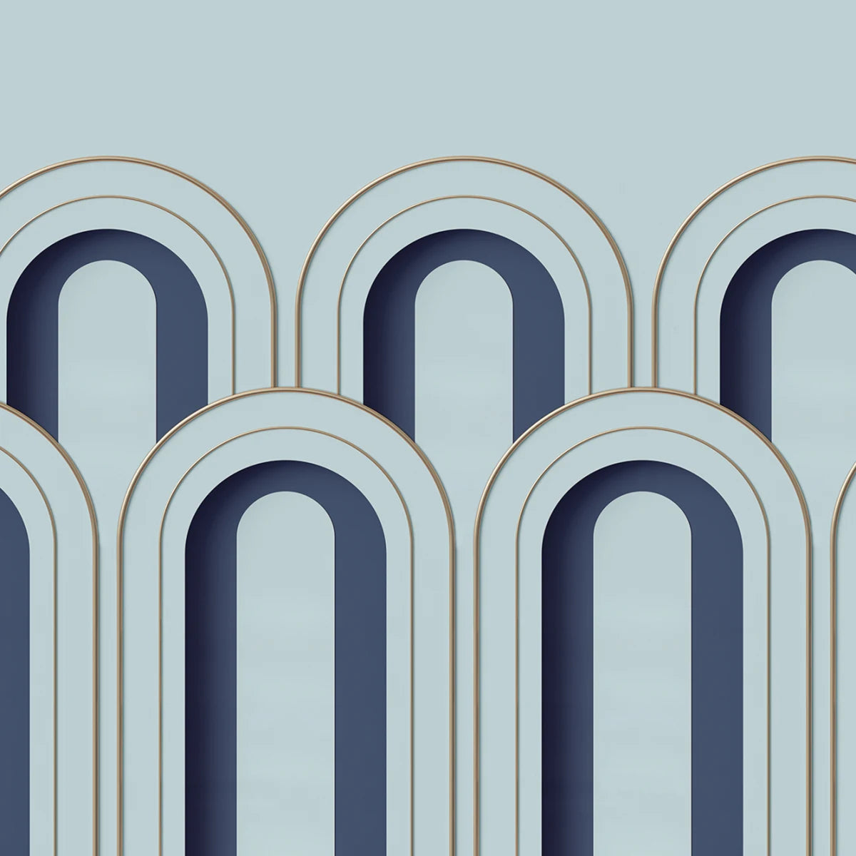 Tapetti Arch Deco, Blue