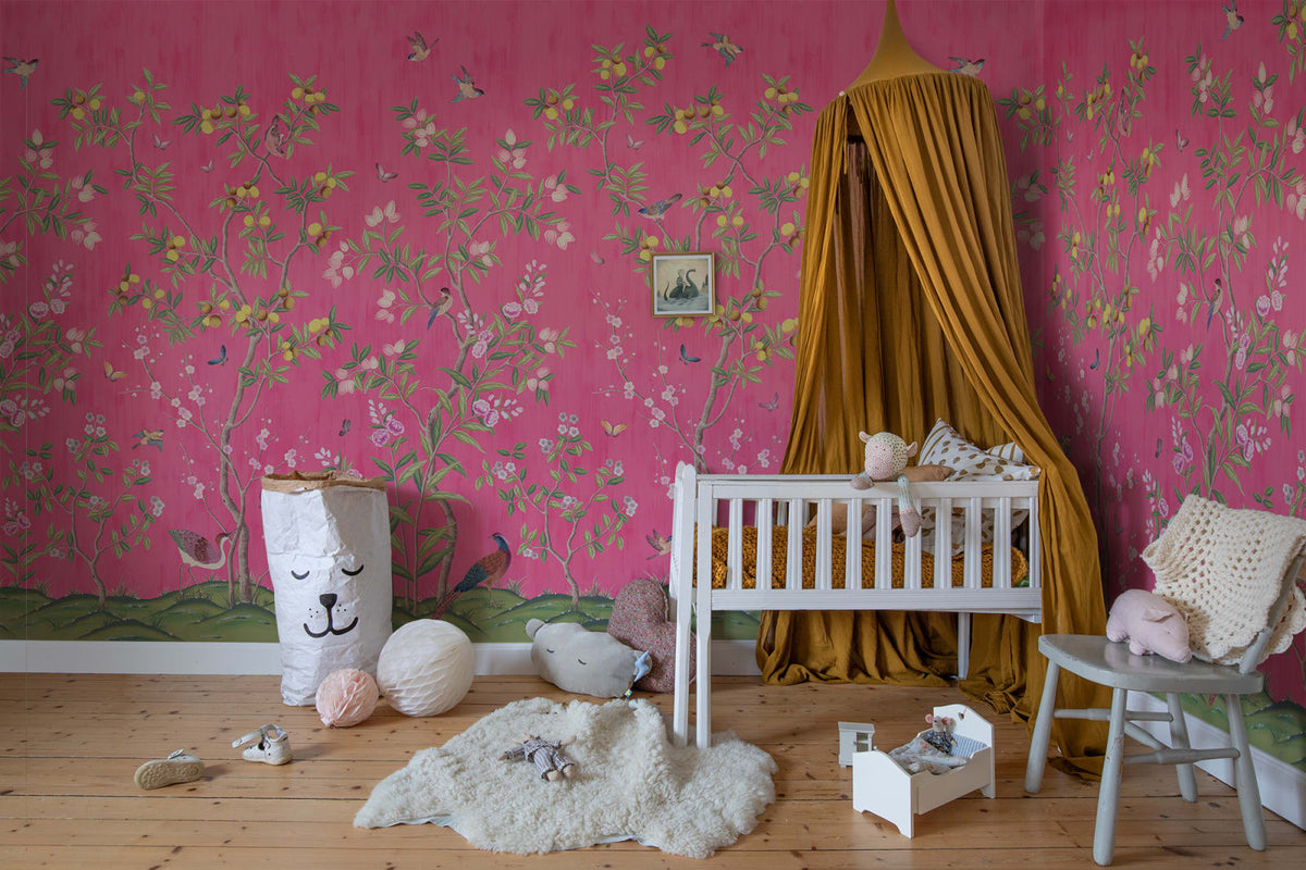 Tapetti Chinoiserie Chic, Fuchsia