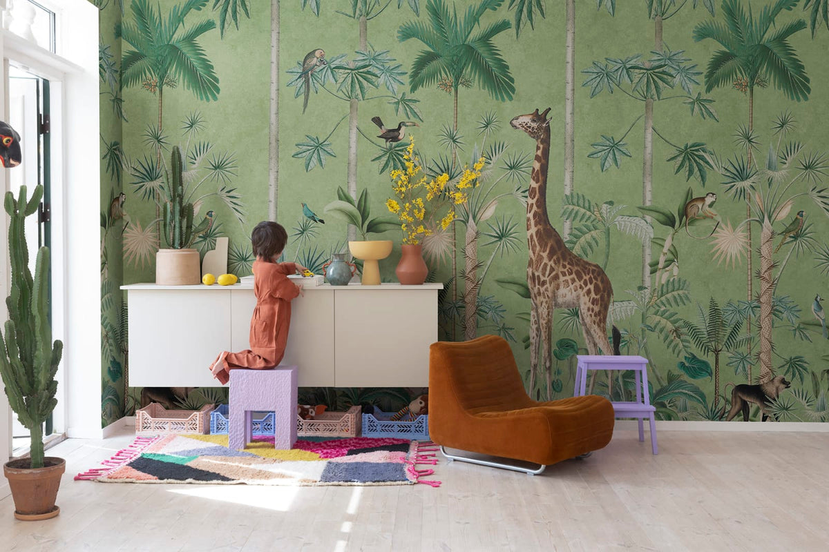 Tapetti Giraffes Stroll, Emerald